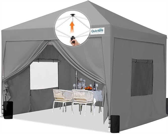 Quictent Privacy 10x10 Pop up Canopy Tent with Sidewalls and Roll-up Ventilat...
