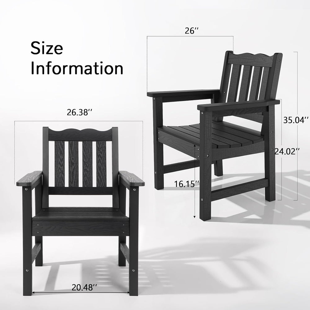 Stoog 3 Piece Patio Bistro Set, All-Weather Garden Chairs Set of 2 with Table...