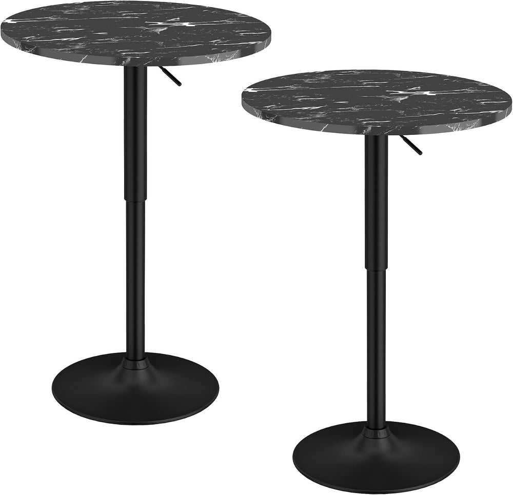 NOBPEINT Round Bar Tables, 360° Swivel Height Adjustable Bistro Pub Table wit...