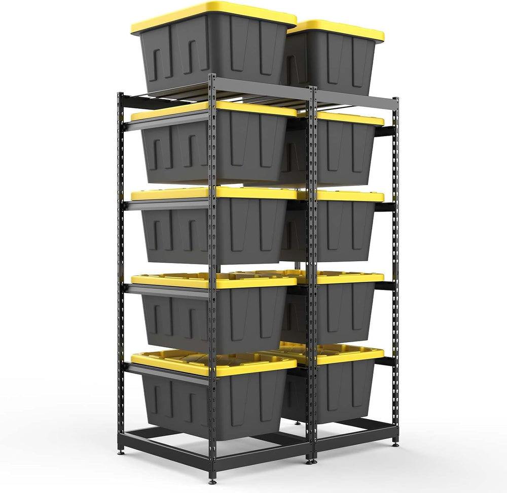 27 Gallon Tote Storage Rack, Heavy-Duty Storage Bin Rack Organizer, 5-Tier St...