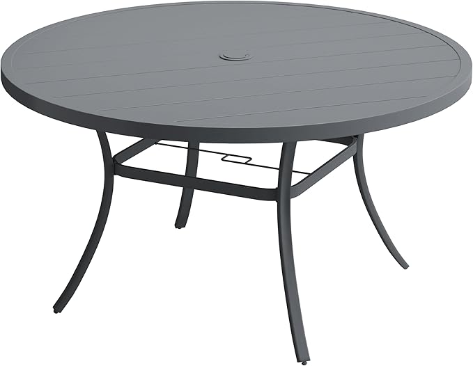 VICLLAX 60" Outdoor Round Patio Table for Lawn Garden, All Weather Metal...