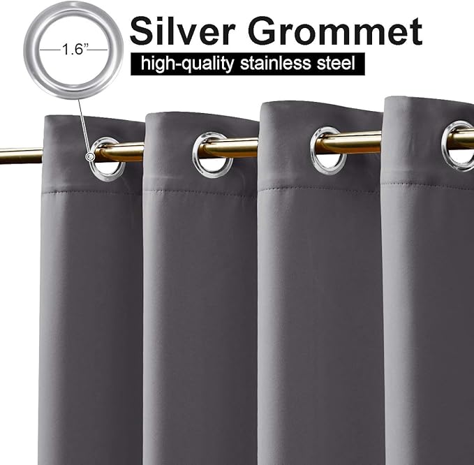 NICETOWN Gazebo Curtains for Patio Waterproof Extra Wide 2 Panels, Blackout W...
