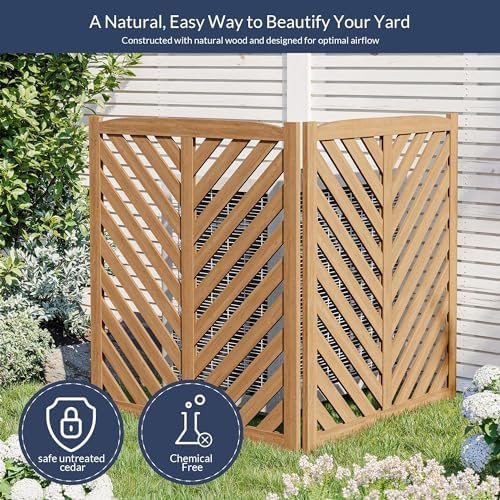 BELLEZE Privacy Fence Panels for Outside, Wooden Air Conditioner Fence Pool E...