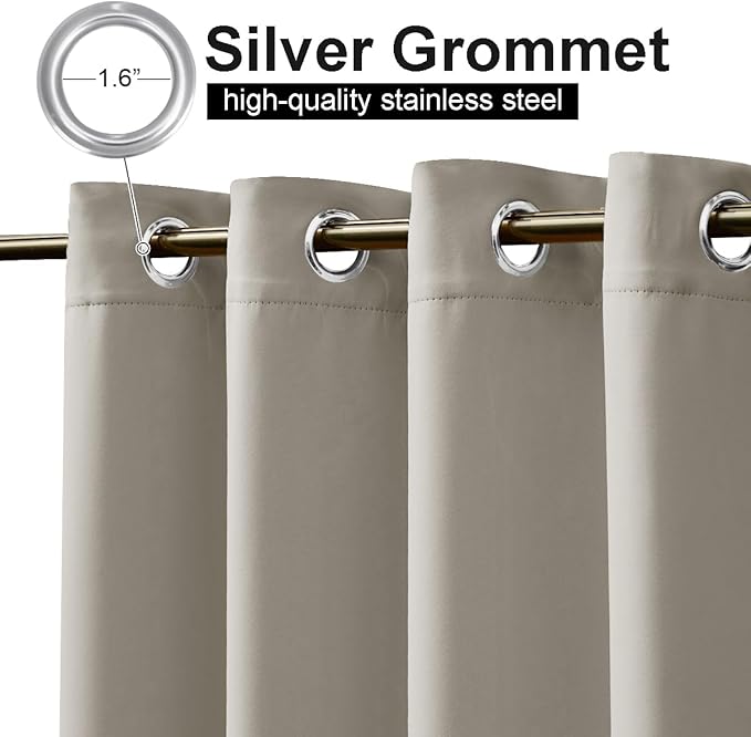 NICETOWN 2 Panels Natural Outdoor Curtains for Patio Waterproof, Rustproof To...