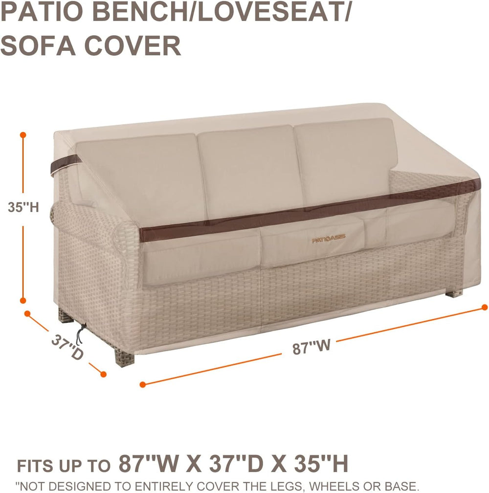 Patio Sofa Cover Waterproof 87 inch Heavy Duty Outdoor Furniture Loveseat Cov...