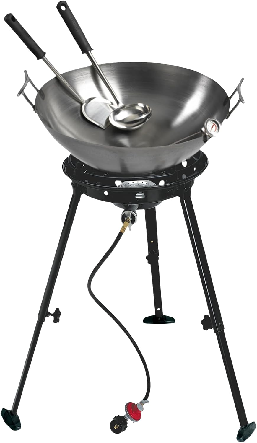 Eastman Outdoors 37212 Outdoor Gourmet 22 Inch Carbon Steel Wok Kit,Black &am...