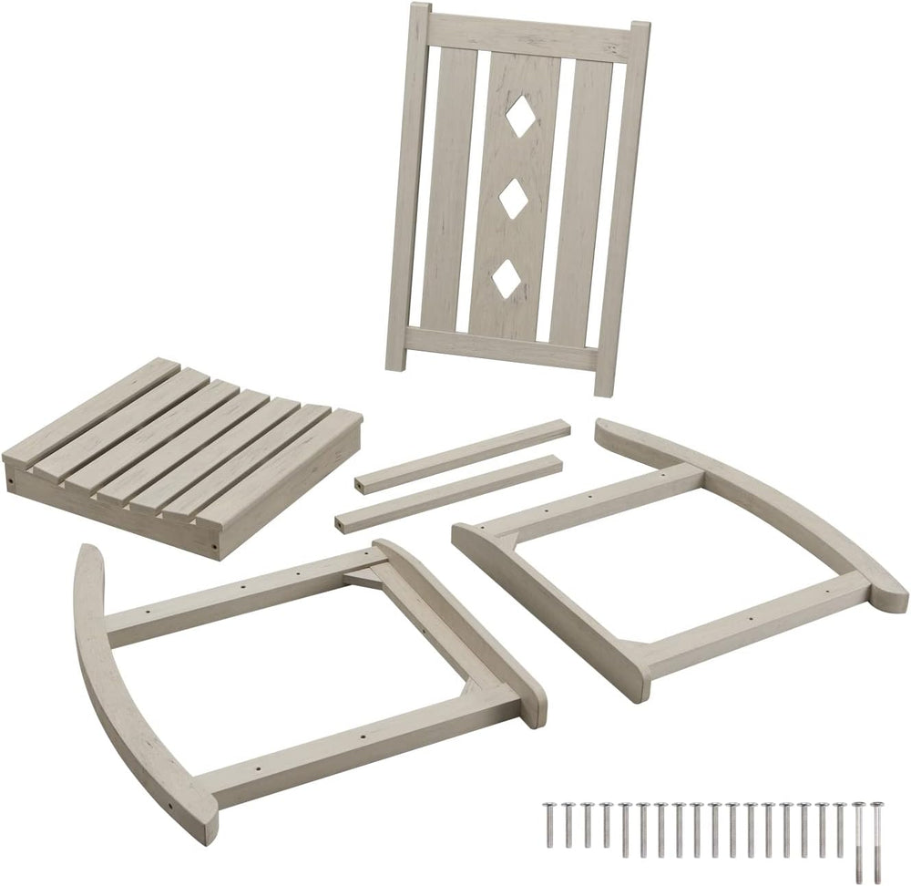 Oversized Outdoor Rocking Chair, Porch Rocker with High Back - Grey