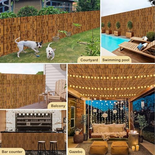 Reed Fencing Rolls,Patio Privacy Screen,Decorative Bamboo Fence Rolls for Pat...