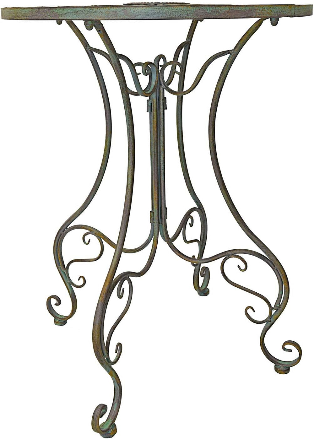 Westcharm Folding Metal Bistro Set w/Scrolling Heart & Peacock Tail Motif...