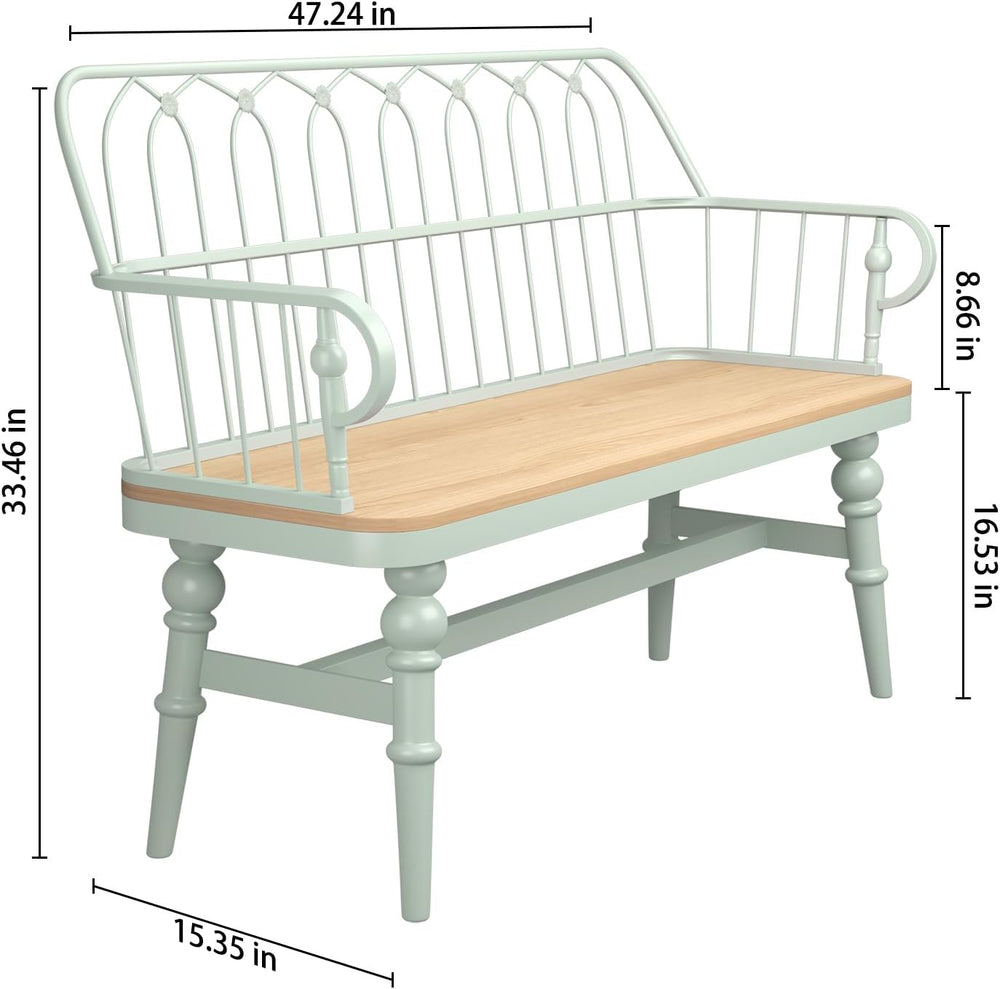 DIBRATY Entryway Bench,Spindle Back Wooden Dinning Bench, Farmhouse Foyer Ben...