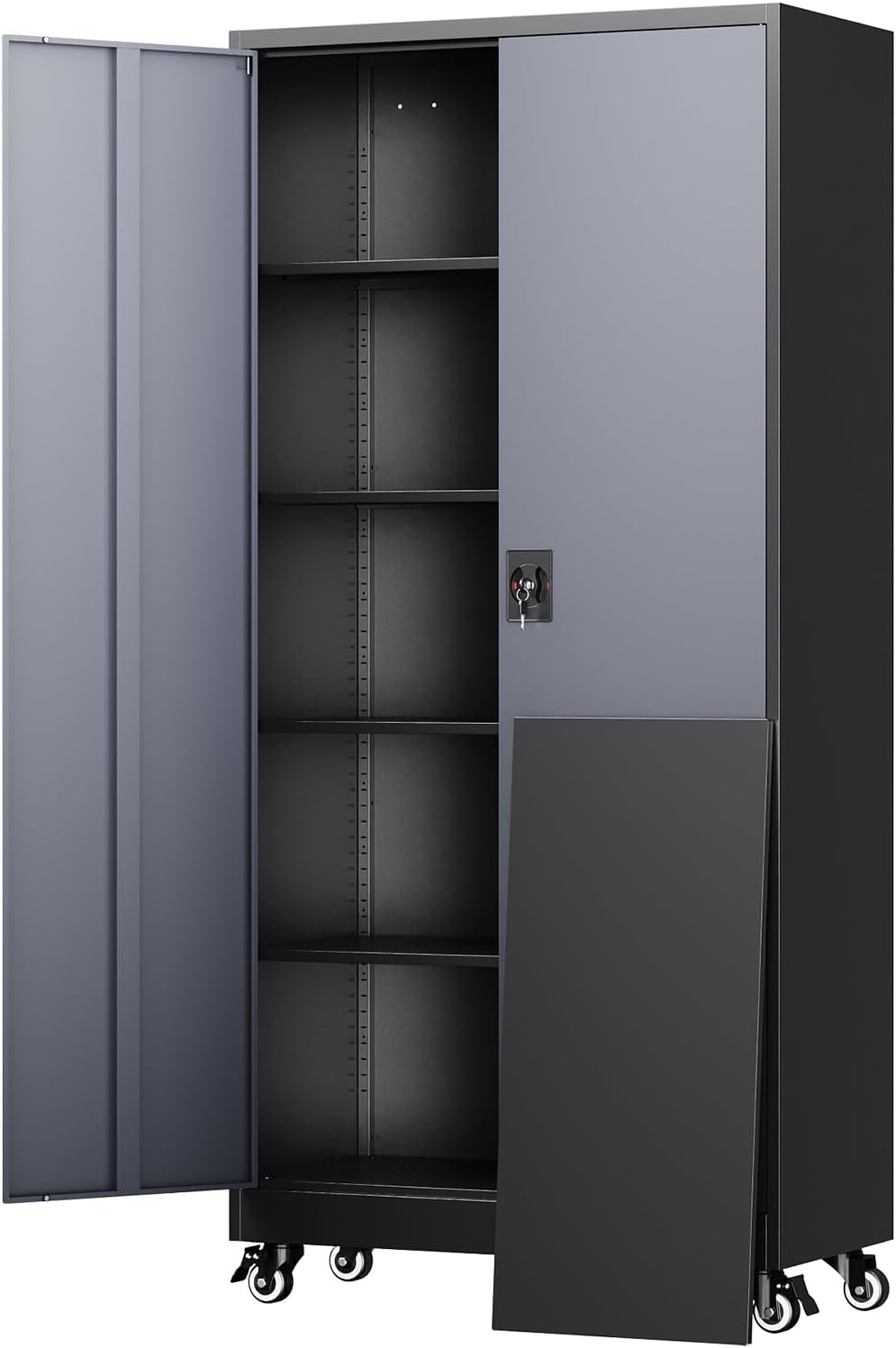 Yizosh Metal Garage Storage Cabinet with Locking Doors and Adjustable Shelves...