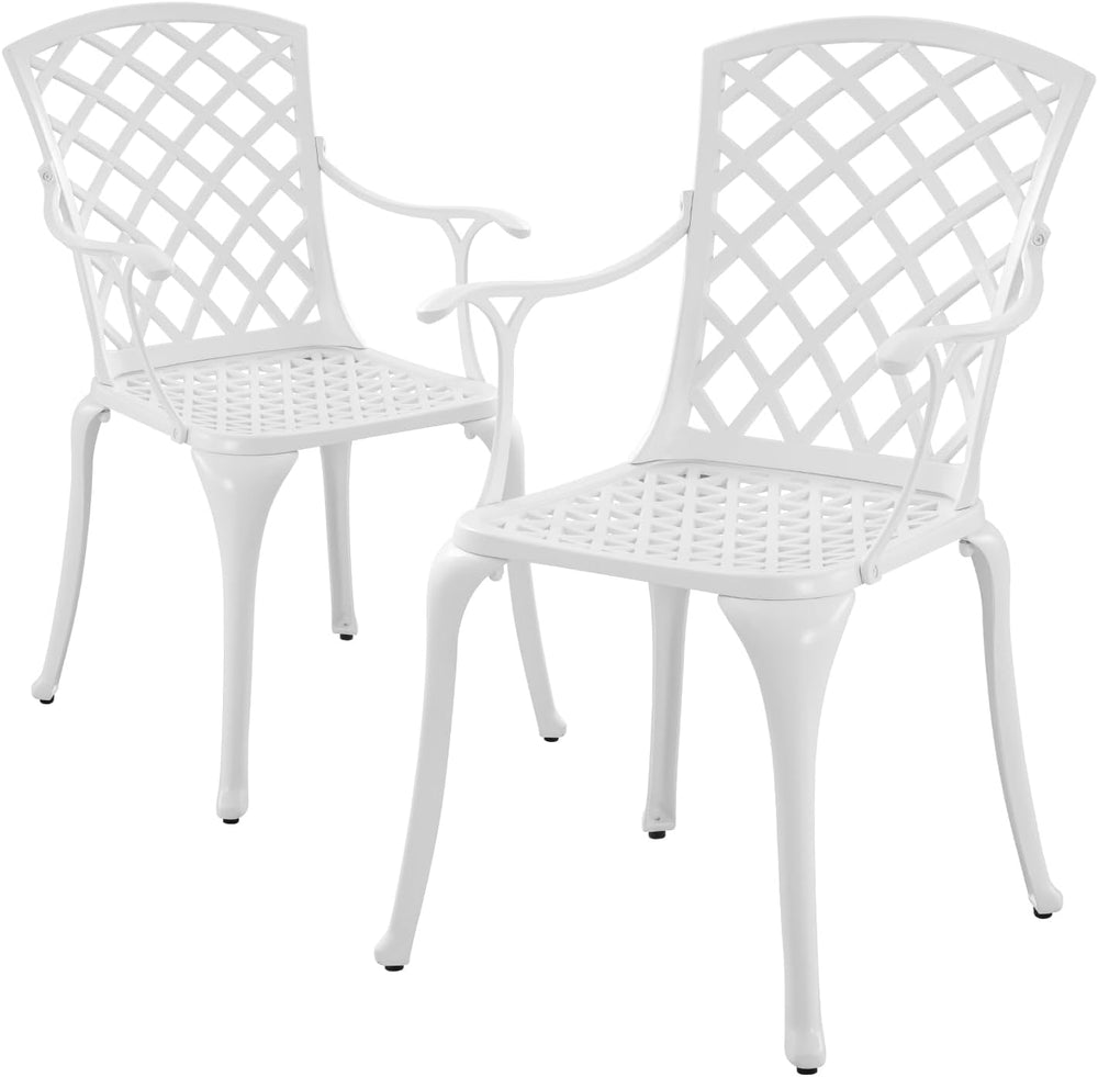 Patio Chairs Set of 2 Aluminum Bistro Patio Chairs with Armrest
