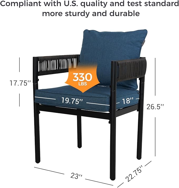 Grand patio 5-Piece Outdoor Dining Set for 4 with 1 Rectangle Expandable Tabl...