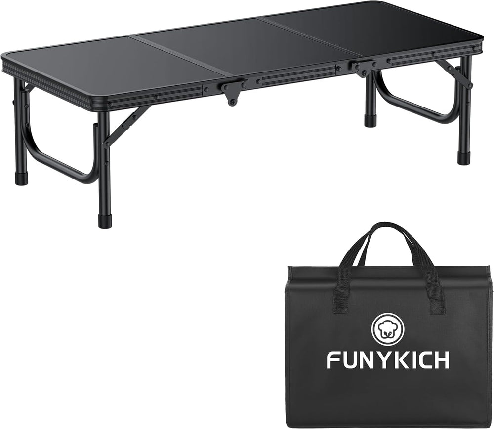 FUNYKICH 3ft Low Folding Camping Table with Carry Bag, 34.2'' Lx15.7&...