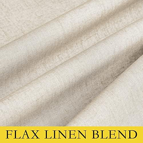 NICETOWN 100% Absolutely Blackout Linen Curtains with Thermal Insulated White...