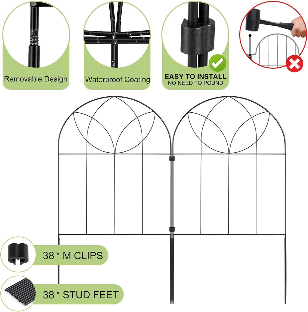Small Garden Fence 24in(H) x20ft(L), Decorative Fencing 19 Pack