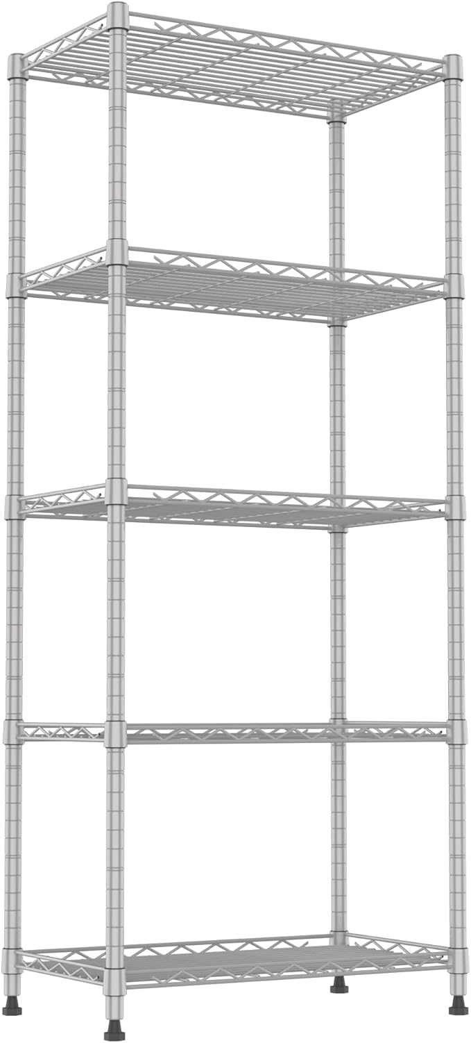 REGILLER 5-Wire Shelving Metal Storage Rack Adjustable Shelves,Standing Stora...