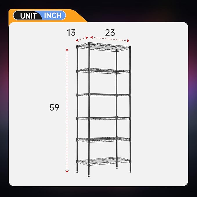 BestOffice Adjustable Wire Shelving Storage Shelves Heavy Duty Shelving Unit ...