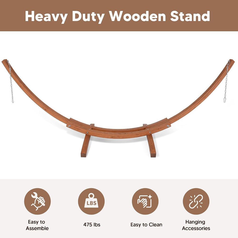 13.5 ft Wooden Hammock Stand Only, 475 lbs Capacity