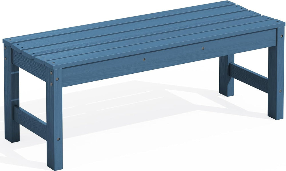 SERWALL 47 Inches Backless Outdoor Bench for 2-Person, Navy