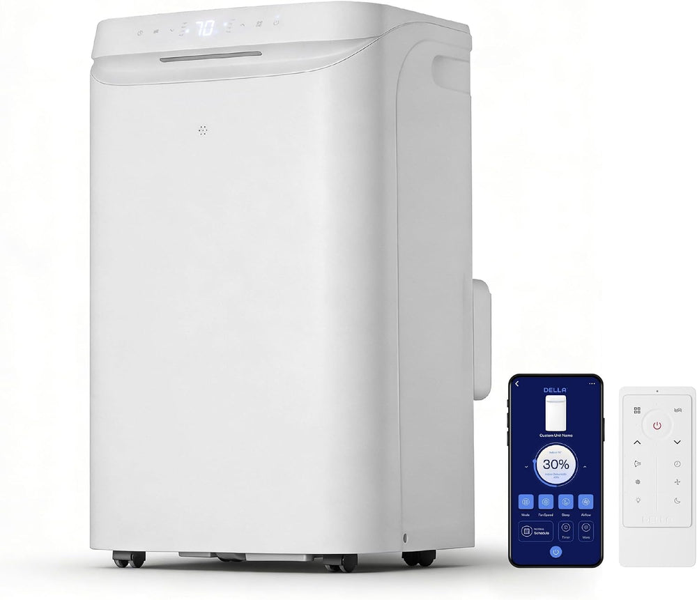 DELLA Sylro Series Smart Portable Air Conditioner, 14,000 BTU Drainage-Free E...