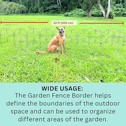 ShopLaLa Garden Fence Border Animal Barrier (10 Panels) 12in(L) x 24in(H) Met...