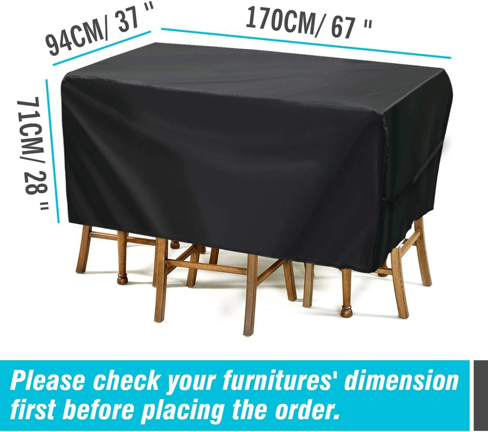 Velway Patio Furniture Cover Outdoor, Waterproof Rectangular Patio Table Chai...