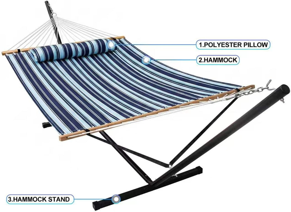 Portable Outdoor Hammock with Stand, Heavy Duty Hammock with Carrying Bag, So...