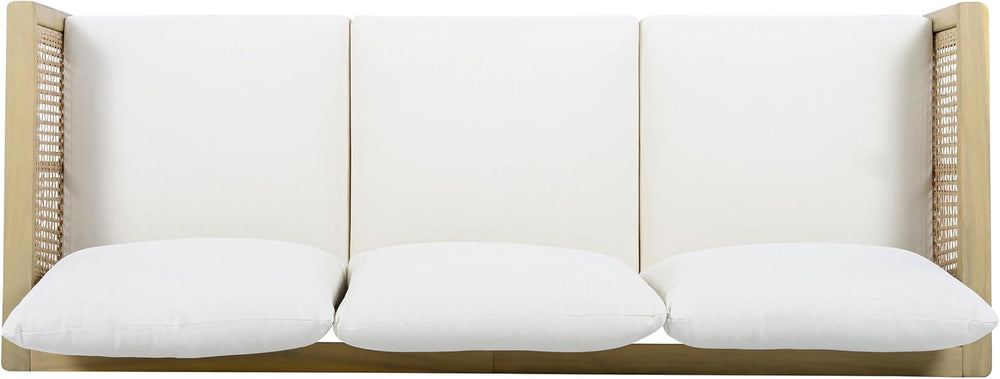 Christopher Knight Home Teras Acacia Wood Outdoor 3 Seater Sofa with PE Wicke...