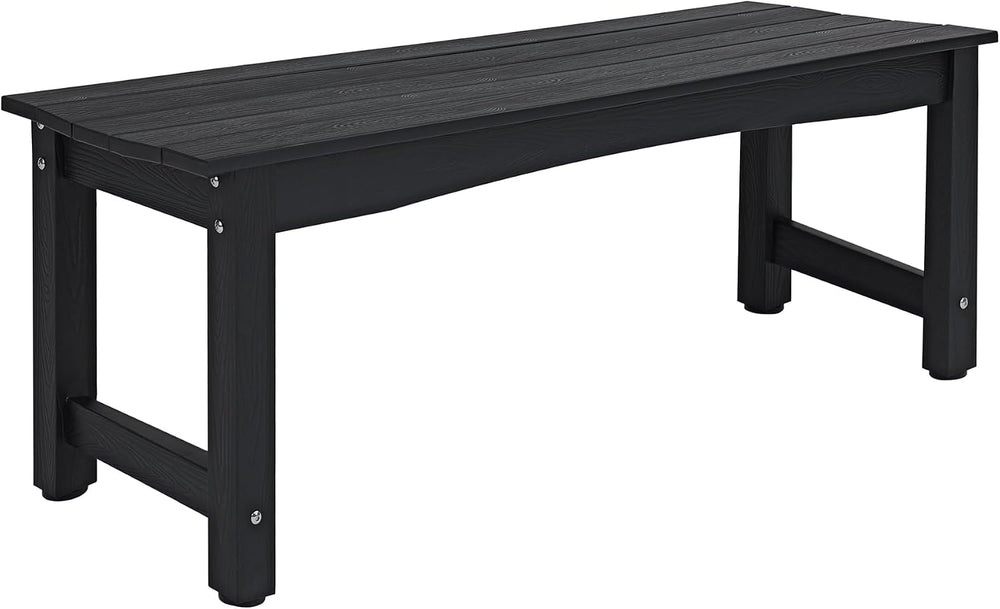 Weatherproof HIPS Outdoor Bench, 2-Person Patio Dining Bench, All-Weather Pol...