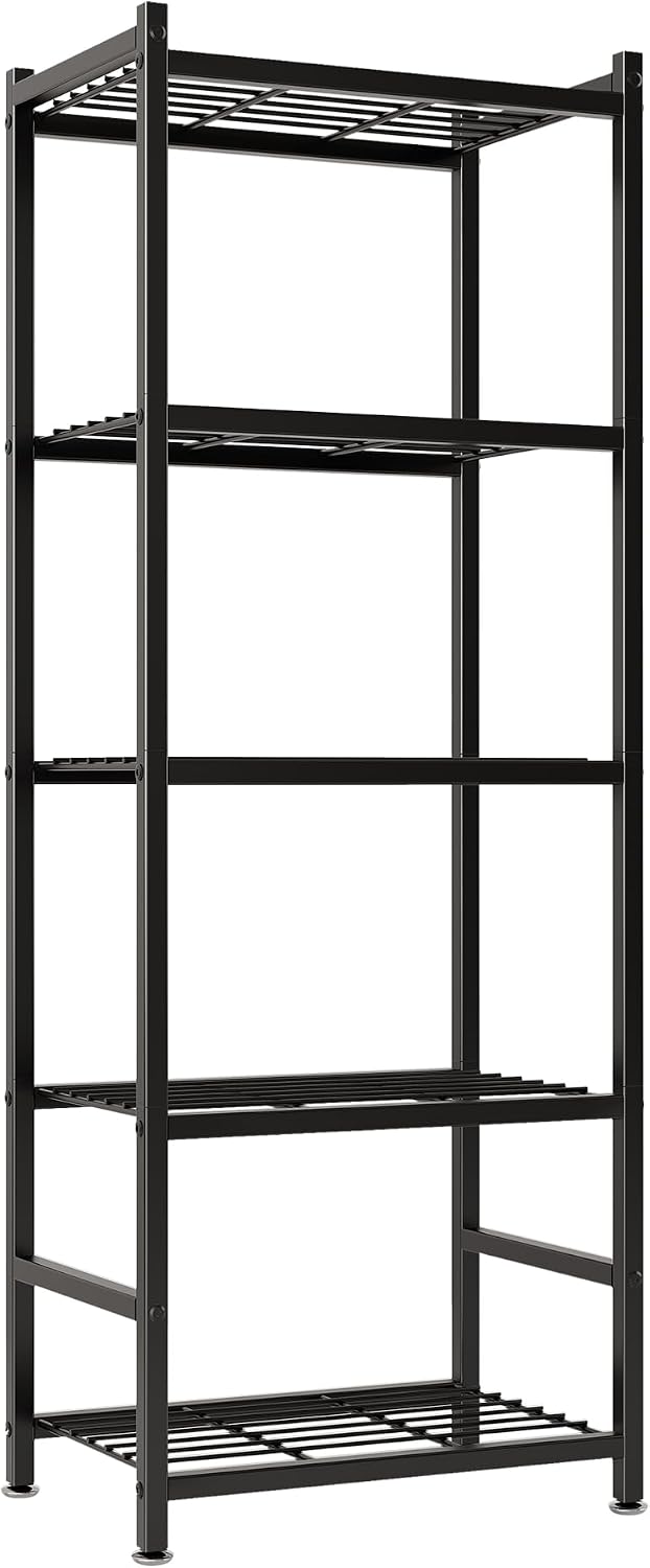 Storage Shelves, 5-Tier Metal Shelving Unit with Leveling Feet, Shelf Organiz...