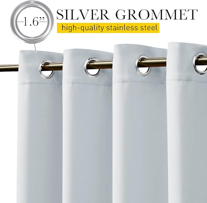 NICETOWN 2 Panels Greyish White Privacy Outdoor Curtains for Patio, Waterproo...