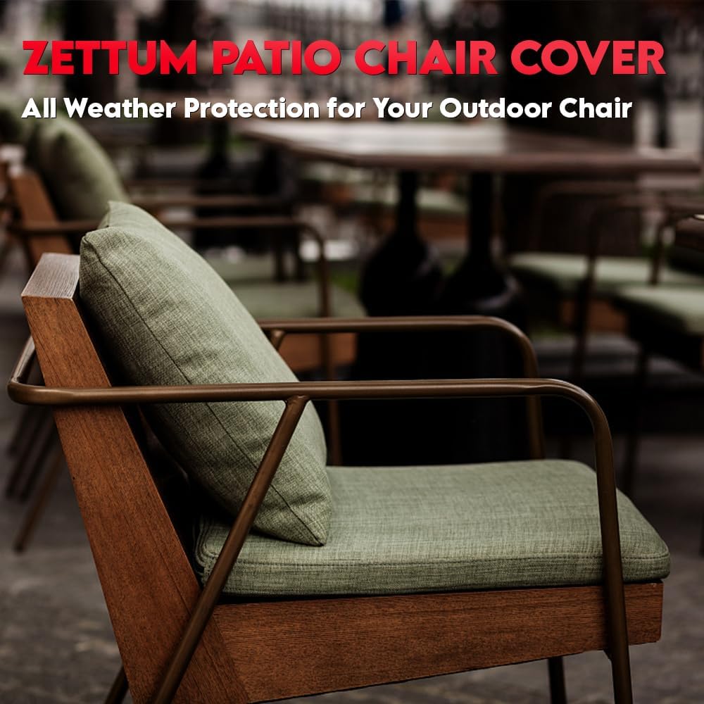 Zettum Patio Chair Covers 2 Pack - 600D Outdoor Lounge Deep Seat Cover Waterp...