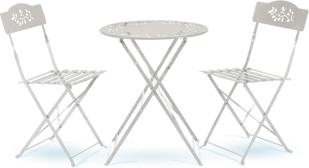 Alpine Corporation Indoor/Outdoor 3-Piece Bistro Set Folding Table and Chairs...