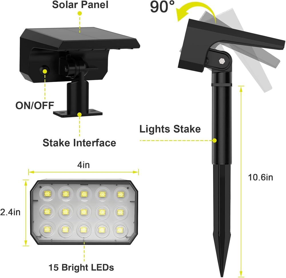 Solar Spot Lights Outdoor, 6 Pack Multicolor Outdoor Solar Lights for Yard, 4...