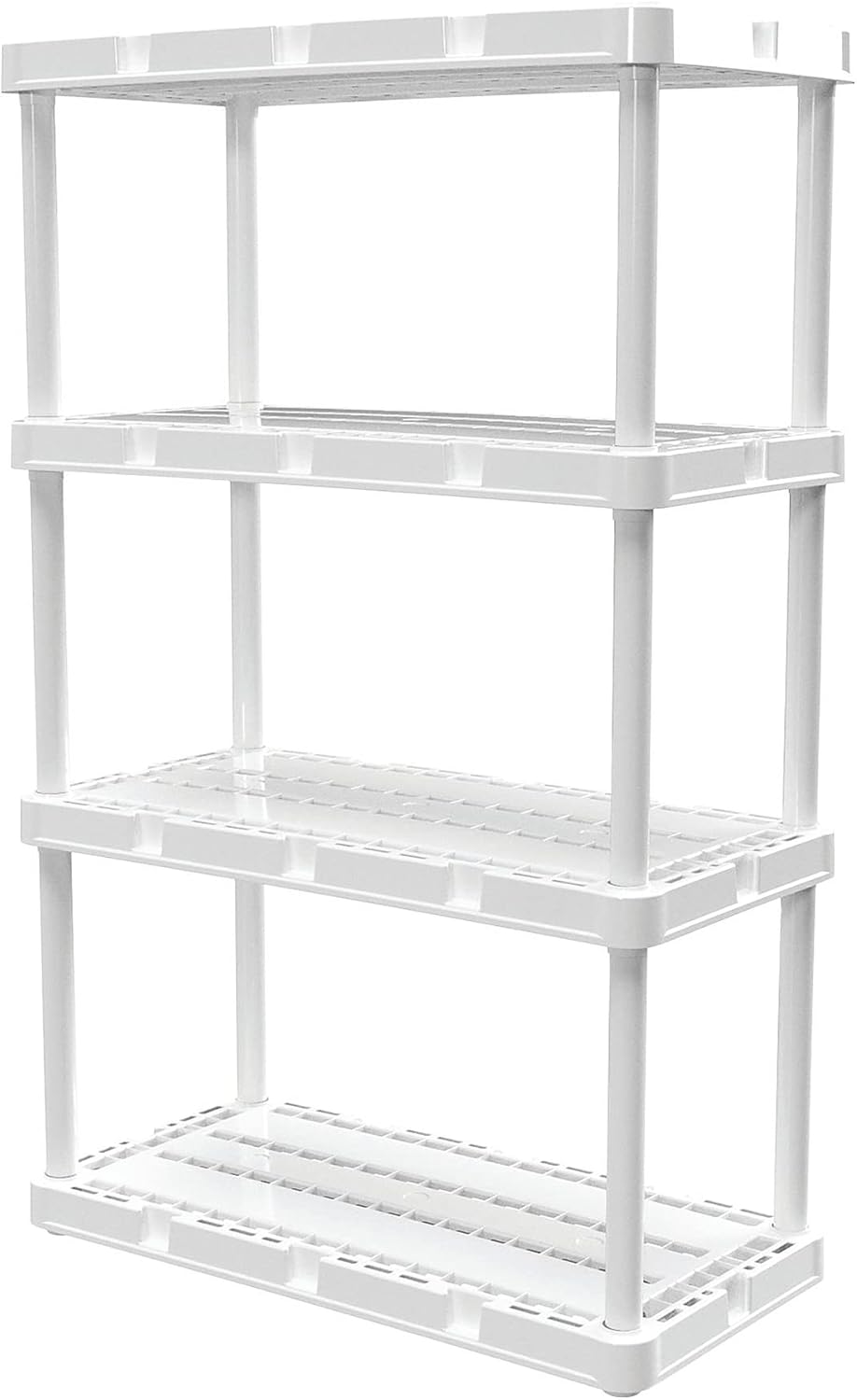 Gracious Living Knect-A-Shelf 4-Shelf Plastic Storage Unit & Rack, White