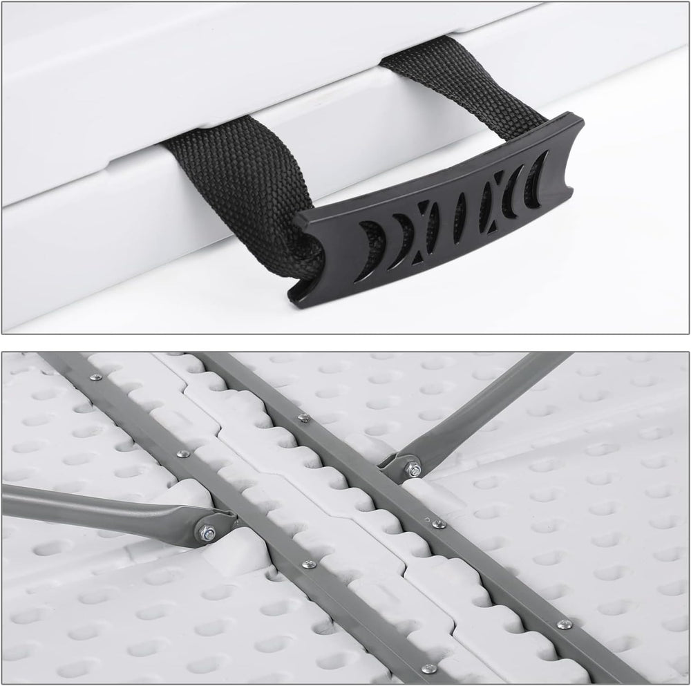 MoNiBloom 6Ft Folding Table, Heavy Duty Portable Plastic Dining Tables Fold i...