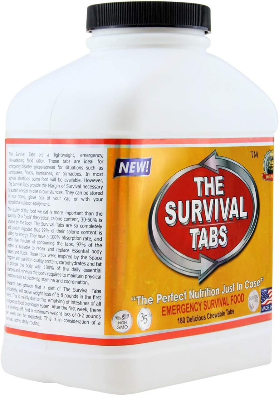 Survival Tabs – Emergency Food Supply – 15-Day Chocolate Tabs, High-Protein