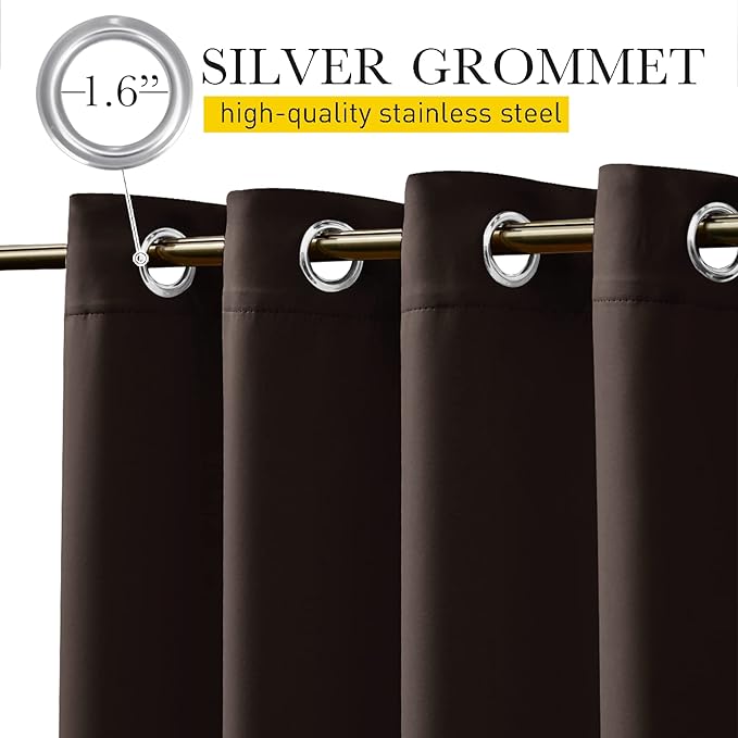 NICETOWN 2 Panels Weighted Outdoor Curtains for Patio Waterproof, Thermal Ins...