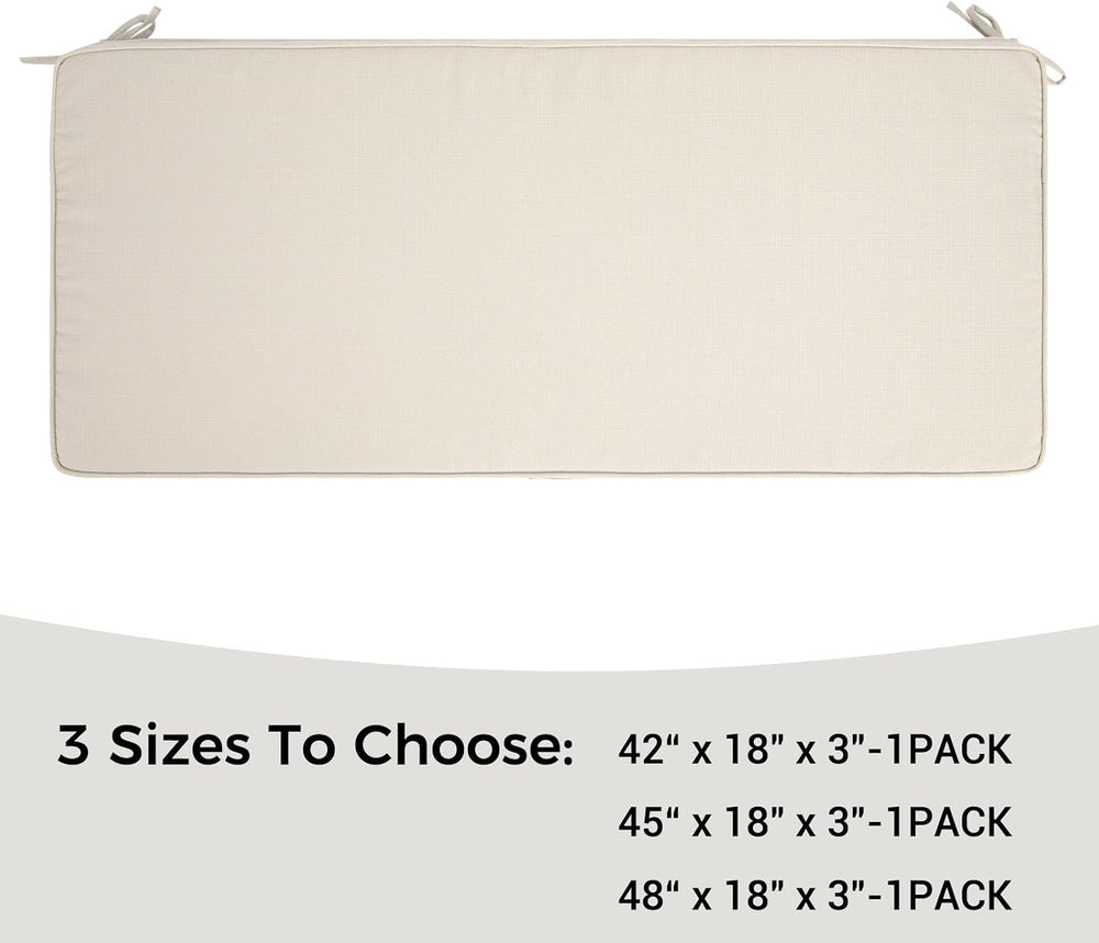FUNHOME Outdoor Bench Cushion 42 x18 x3 Inch,Water Resistant Portable Settee ...