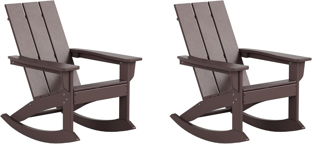 WestinTrends Ashore Patio Rocking Chairs Set of 2, All Weather Poly Lumber Pl...