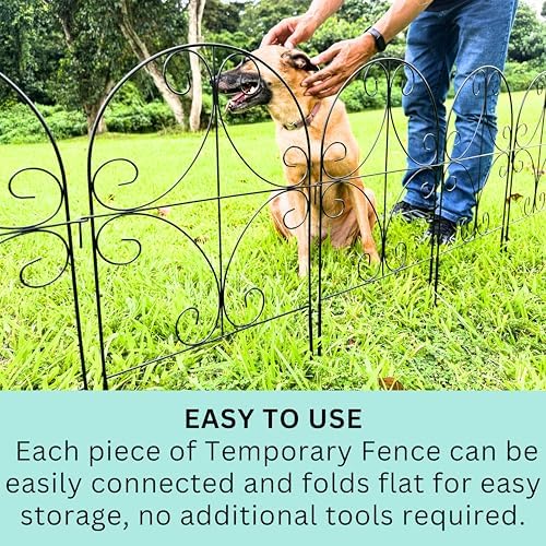 ShopLaLa Garden Fence Border Animal Barrier (10 Panels) 12in(L) x 24in(H) Met...
