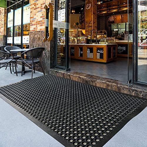 Outside Rubber Floor Mats Anti Slip Commercial Resturant Drainage Mat