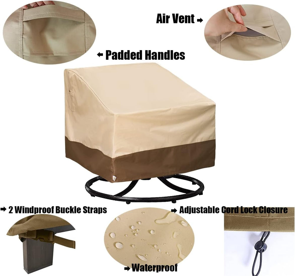 Patio Chair Covers for Outdoor Lawn Furniture Waterproof - 600D Heavy Duty an...
