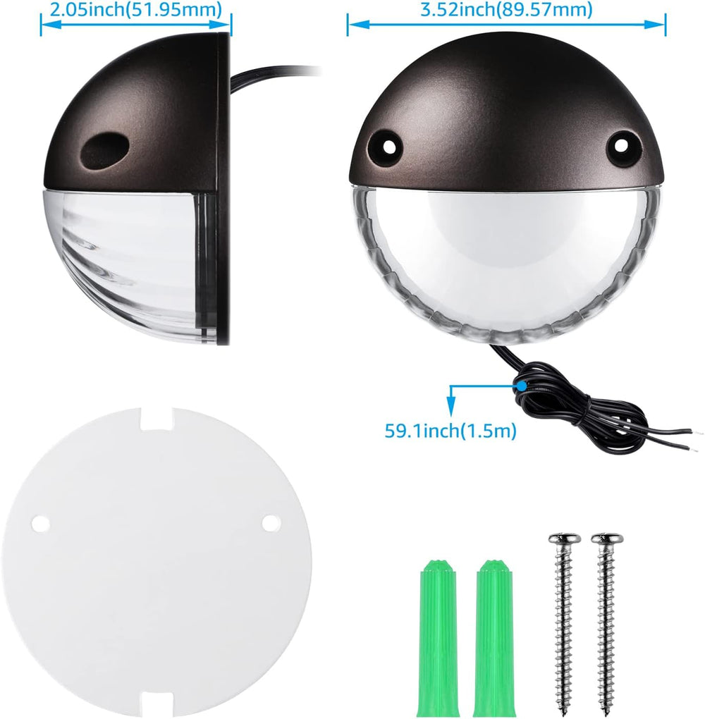 LEONLITE 6-Pack 3000K Unique Rays LED Deck Lights Outdoor Oil Rubbed Bronze |...