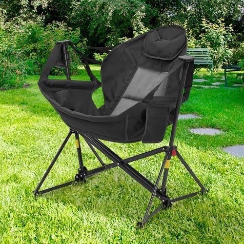 Ainfox Hammock Camping Chair, Foldable Portable Rocking Chairs for Adults Out...