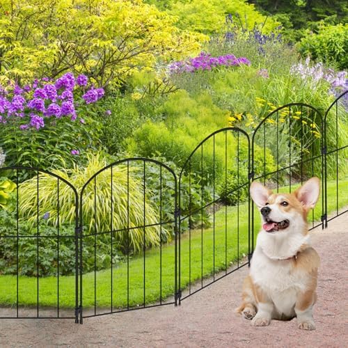 Decorative Garden Fence 24in (H) x 21ft (L), 20 Panels No Dig Garden Fencing ...