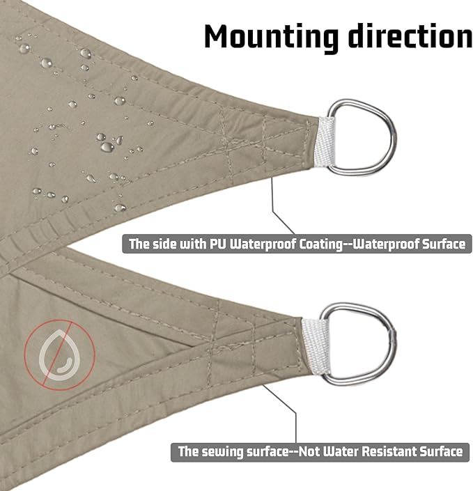 LOVE STORY Triangle 15'x15'x15' Waterproof Sun Shade Sail Canopy ...