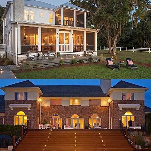 LED Deck Lights Kit 12V Low Voltage Waterproof IP67 Warm White Recessed Deck ...
