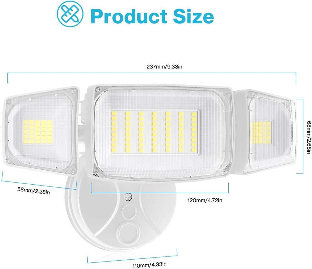 Olafus 80W Flood Lights Outdoor 2 Pack, Switch Controlled LED Security Lights...